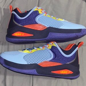 AND1 men’s ' Blue and Red Sneakers size 9 basketball shoe